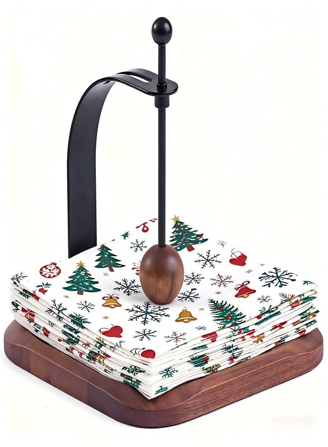 Celestree North American Walnut Napkin Holder for Table - Nordic Style Wooden Cocktail Napkin Holder Fits 5-7" Napkins - Windproof Dispenser for Kitchen, Coffee Bar, Cocktail Bar (Gift Idea) - Image 1