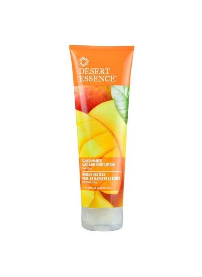 DESERT ESSENCE Island Mango Hand & Body Lotion 8 Fl Ounce Enriching Aloe Vera Jojoba & Coconut Oil Shea Butter Delightful Scent Moisturizes & Refreshes Skin  - Image 1