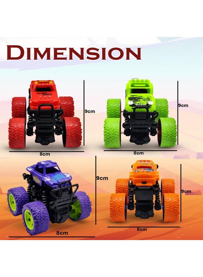 FunBlast 4Wd Monster Truck Toyspush & Go Toy Trucks Friction Power Toys 4 Wheel Drive Vehicles Toy For Toddlers Children Boys Girls Kids Toys For Kids Boys (Pack Of 4; Multicolor) - Image 3