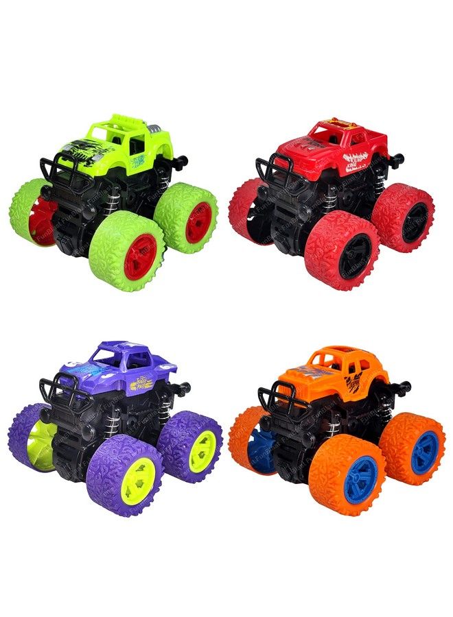 FunBlast 4Wd Monster Truck Toyspush & Go Toy Trucks Friction Power Toys 4 Wheel Drive Vehicles Toy For Toddlers Children Boys Girls Kids Toys For Kids Boys (Pack Of 4; Multicolor) - Image 2