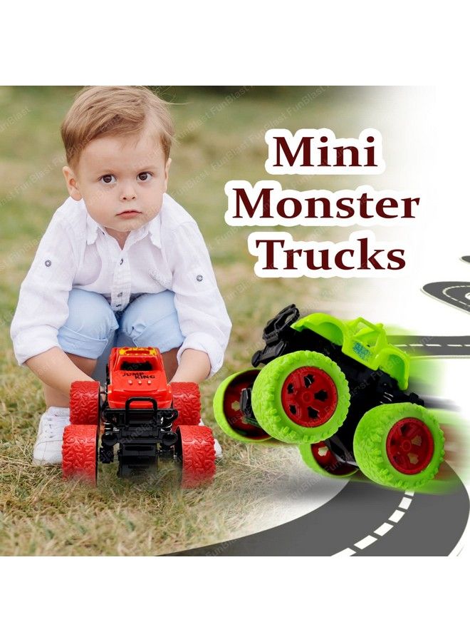 FunBlast 4Wd Monster Truck Toyspush & Go Toy Trucks Friction Power Toys 4 Wheel Drive Vehicles Toy For Toddlers Children Boys Girls Kids Toys For Kids Boys (Pack Of 4; Multicolor) - Image 5