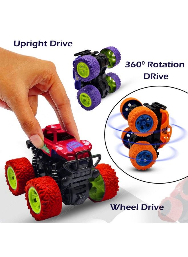FunBlast 4Wd Monster Truck Toyspush & Go Toy Trucks Friction Power Toys 4 Wheel Drive Vehicles Toy For Toddlers Children Boys Girls Kids Toys For Kids Boys (Pack Of 4; Multicolor) - Image 4