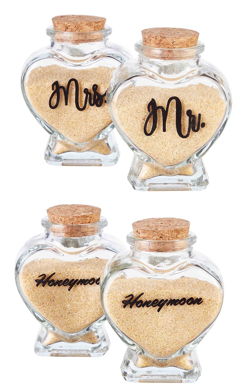 Chelmon Chelmon Mr and Mrs Luggage Tags Passport Holder Honeymoon Sand Keepsake Jar and Wedding Picture Frame As Bridal Shower Gifts Honeymoon and Wedding Gifts Engagement Gifts for Couples Bride and Groom  - Image 5