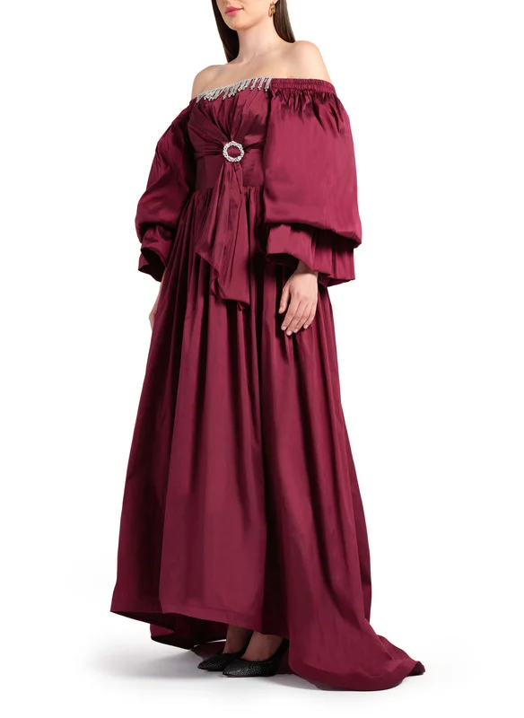 امري Embroidered taffeta dress