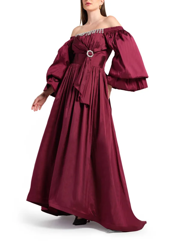 امري Embroidered taffeta dress