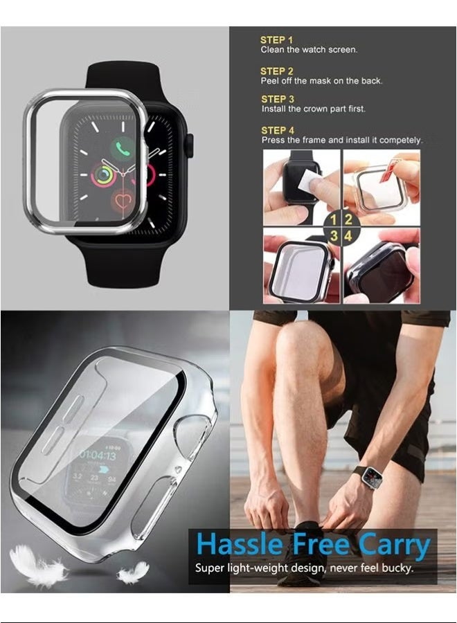 Protective Case With Tempered Glass Screen Protector For Apple Watch Series 4/5/6 40mm Clear - Image 5