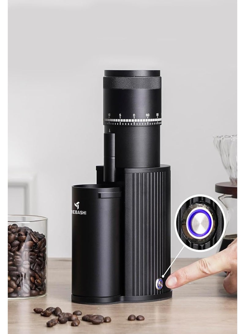 MEBASHI Electric Coffee Grinder, 70g Capacity, 60 Grind Settings, Conical Burr, (ME-CG2303), 72W, Black - Image 2