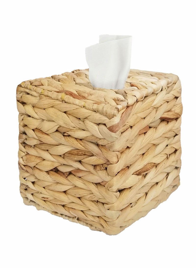 Zikra Woven Square Tissue Box Cover - Stylish Decorative Holder for Tissue Paper, Perfect for Home or Office Use. - Image 1