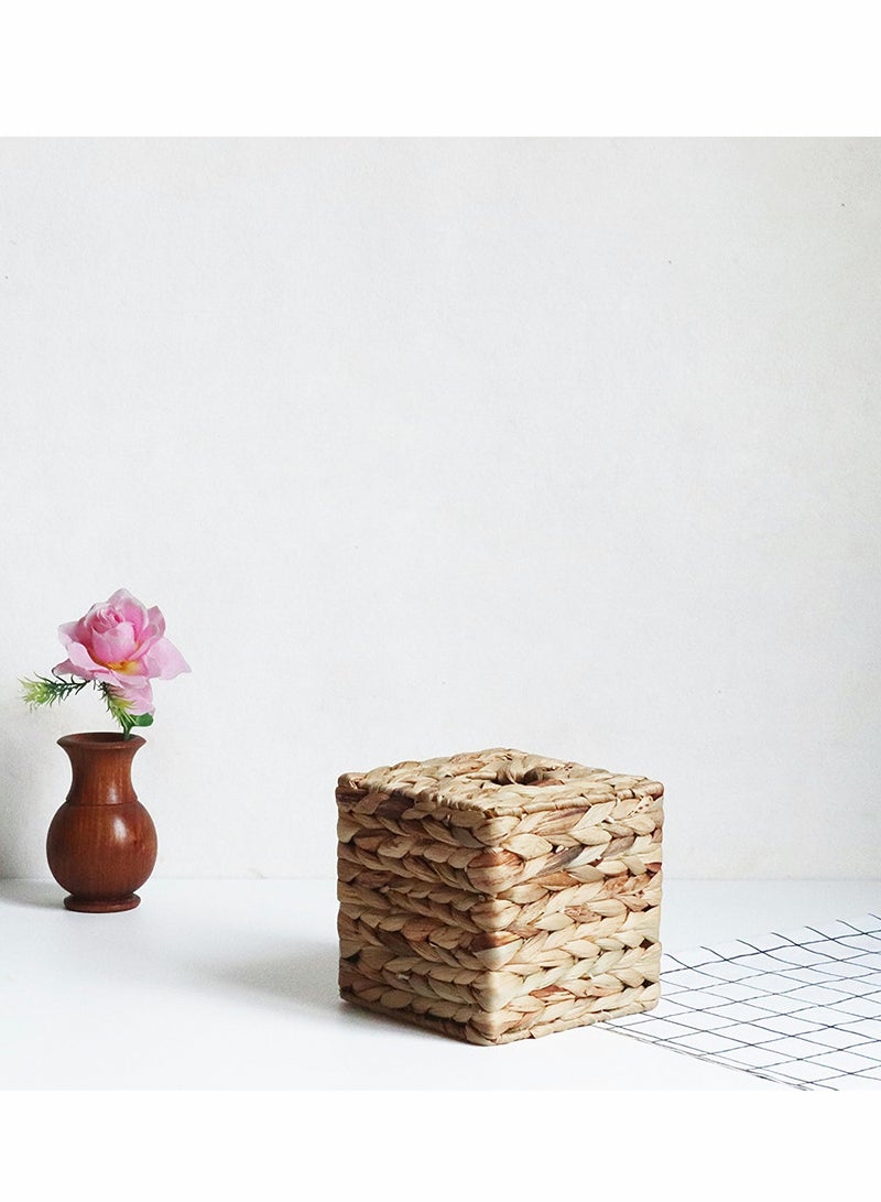 Zikra Woven Square Tissue Box Cover - Stylish Decorative Holder for Tissue Paper, Perfect for Home or Office Use. - Image 4