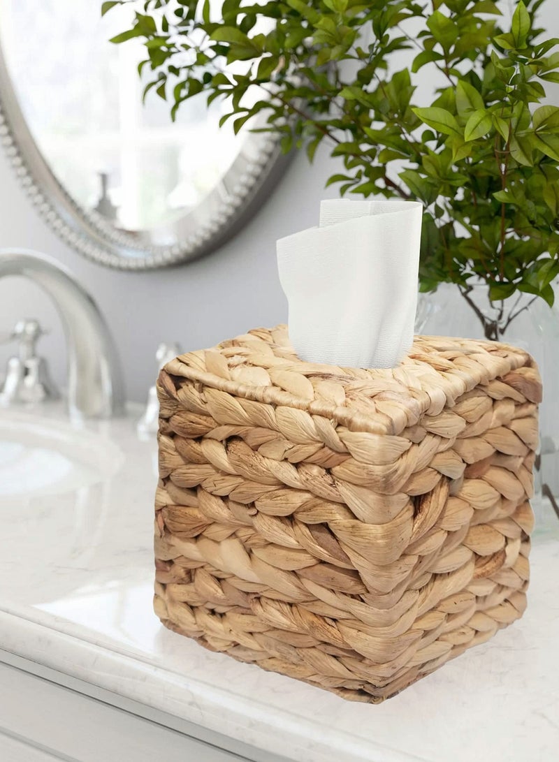 Zikra Woven Square Tissue Box Cover - Stylish Decorative Holder for Tissue Paper, Perfect for Home or Office Use. - Image 3