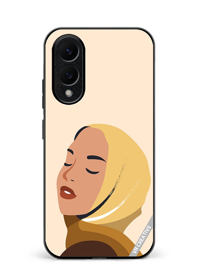 Protective Case Cover For Samsung Galaxy S25 Edge Cartoon Woman Shape Design Multicolour