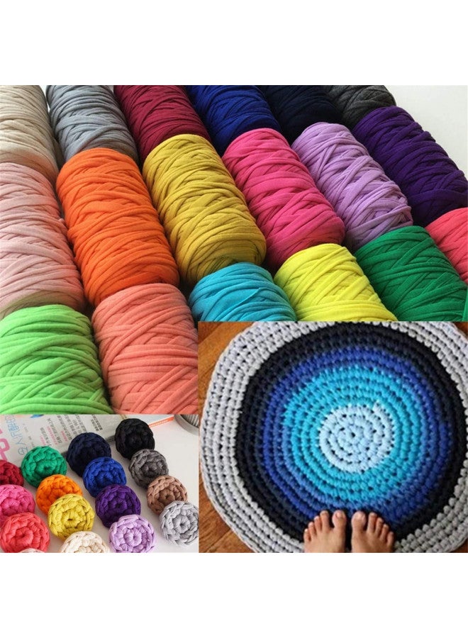 STARINGIRL 1PCS 250g 8.1oz Soild Color Fancy Yarns DIY Bag Handbag Carpet Cushion Cotton Cloth T-Shirt Yarn Knitting Crochet Yarn Pet Cave Basket Crochet Bag Fabric Yarn - Image 3