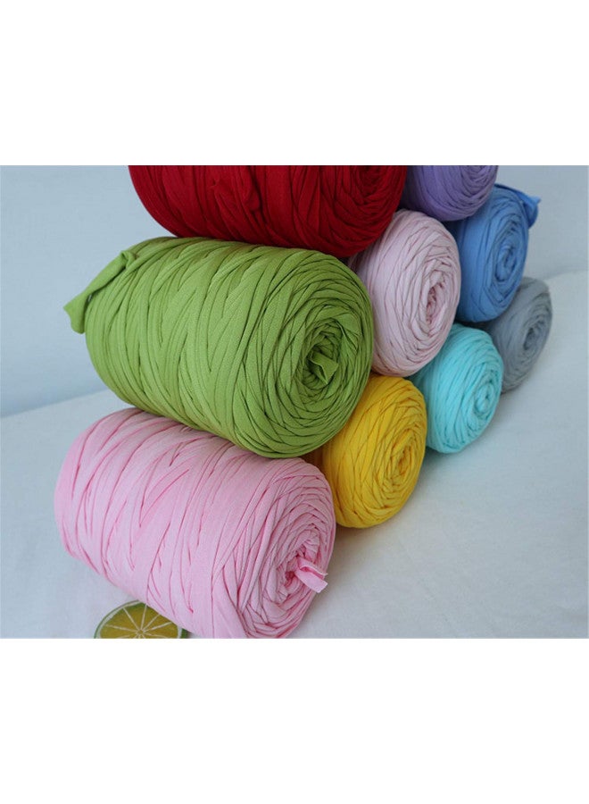 STARINGIRL 1PCS 250g 8.1oz Soild Color Fancy Yarns DIY Bag Handbag Carpet Cushion Cotton Cloth T-Shirt Yarn Knitting Crochet Yarn Pet Cave Basket Crochet Bag Fabric Yarn - Image 4