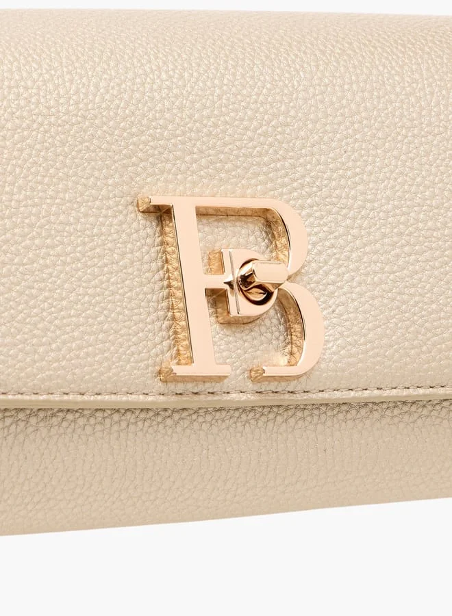Flora Bella By Shoexpress Women's Logo Accent Crossbody Bag with Twist Lock Closure and Detachable Strap