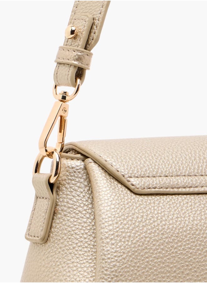Flora Bella By Shoexpress Women's Logo Accent Crossbody Bag with Twist Lock Closure and Detachable Strap  - Image 5