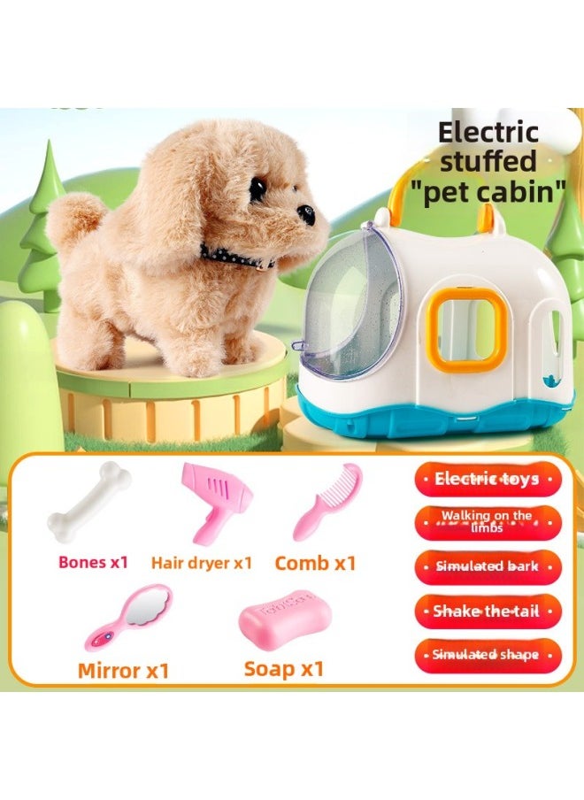 Play House Children's Electric Toys Stall Will Move Will Call The Rabbit Puppy Simulation Animal Shape-Color:Little Golden Retriever-Specifications:Chinese E-commerce Packaging Charging Version [rechargeable Battery + Screwdriver]]  - Image 1