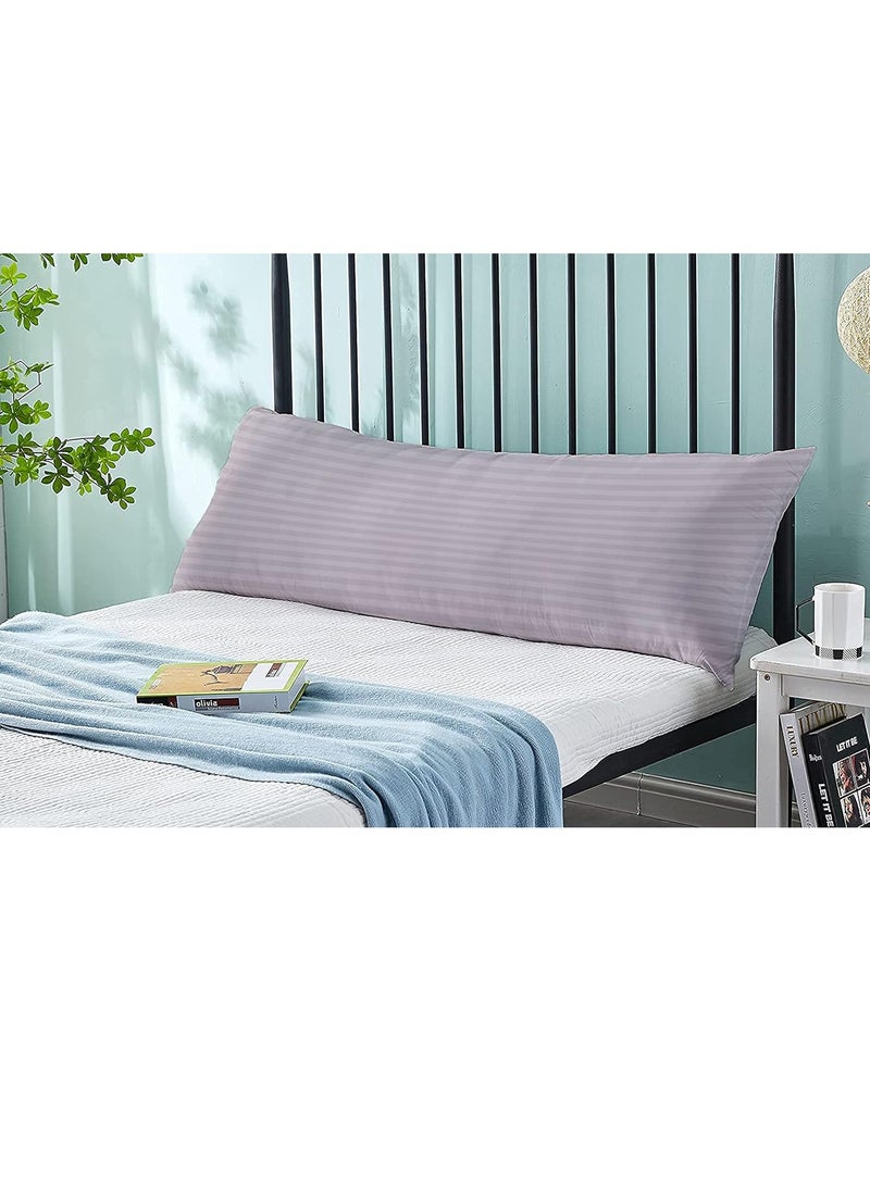 DubaiGallery Long Body Pillow 1pc, Fabric: 100% Polyester 85 GSM Microfiber 1 cm Stripe Super Soft, Filling: 1300 gm Hollow Fiber Comfort, Breathable & Ultra Soft , Size: 45 x 120 cm  - Image 2