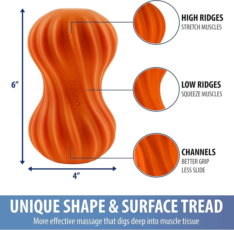 Zyllion Vibrating Peanut Massage Ball with 4 Modes  Cordless Rechargeable Electric Deep Tissue Massager Roller for Muscle Pain Relief Orange ZMA30 - Image 3