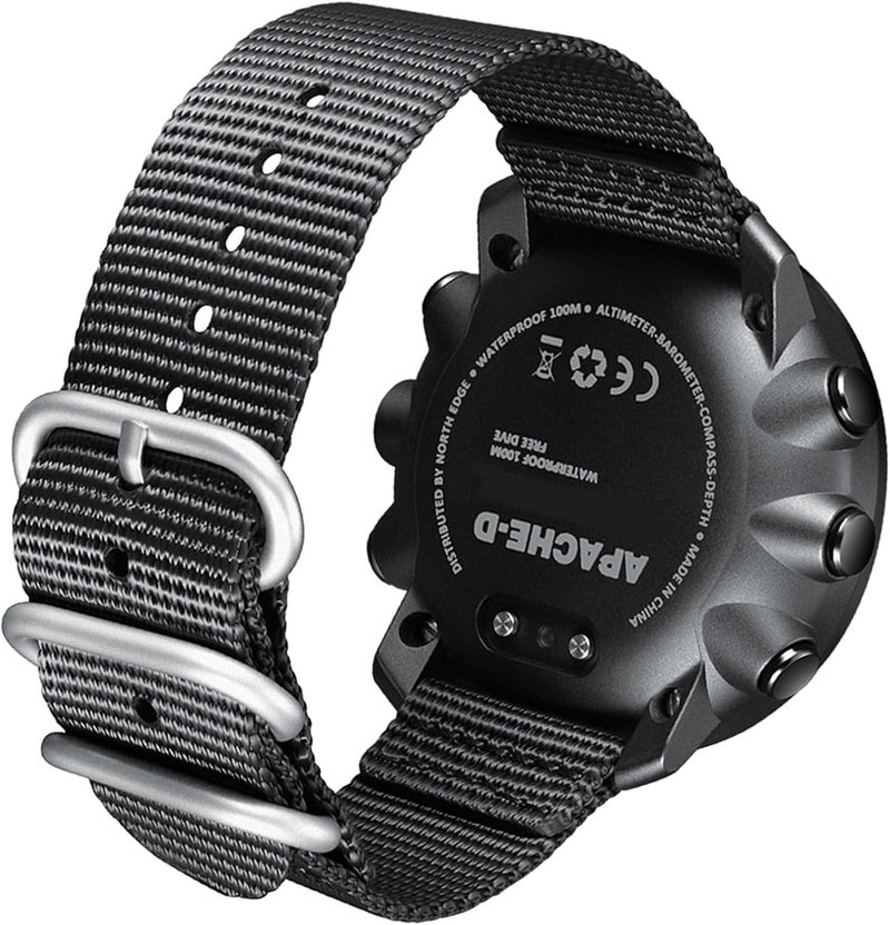 Luocute Outdoor Diving Watch, LED Backlight Compass Thermometer Altimeter Barometer 100M Water Proof with Dive Logging World Time Alarm, for Diving Swimming Hiking Jogging - Image 5