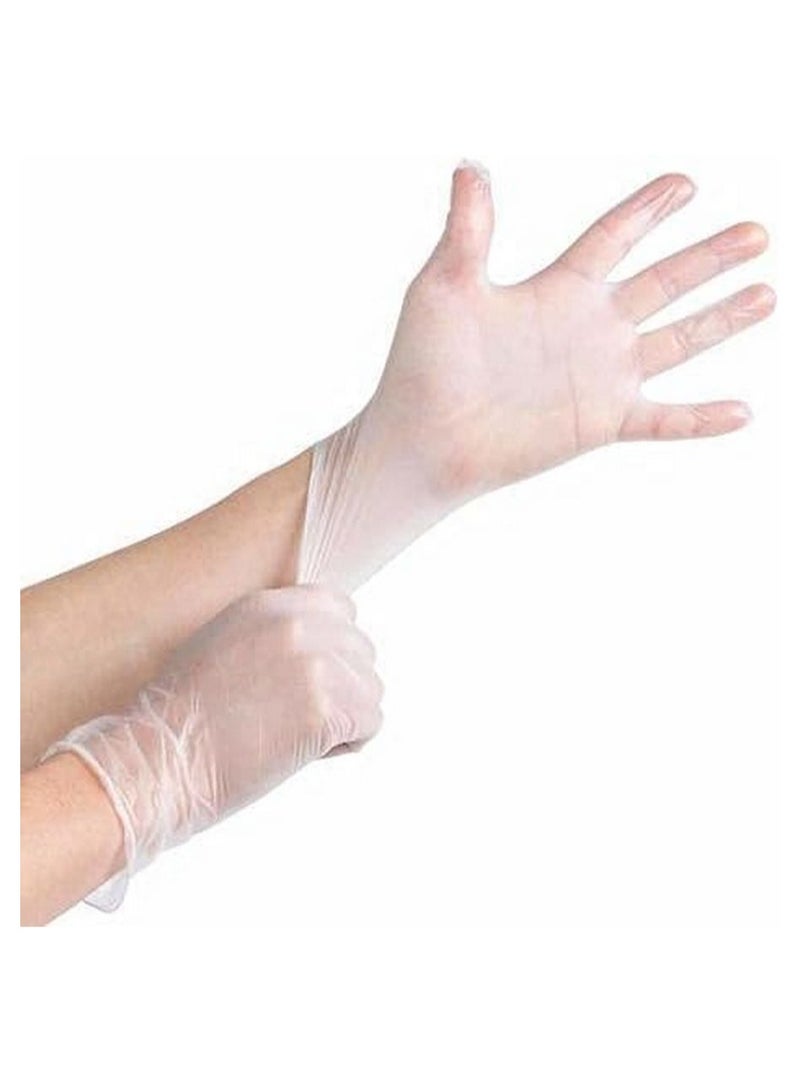 CATHA PACK Vinyl Gloves Clear Powder Free Large 100 Gloves Pack - Image 4