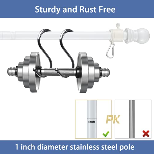 Barcetine 5ft Stainless Steel Flag Pole for House, Tangle Free Design with Two-Position Bracket, White, for 3x5 American Flag, Outdoor Use - Image 4