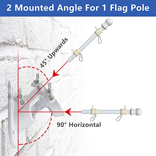 Barcetine 5ft Stainless Steel Flag Pole for House, Tangle Free Design with Two-Position Bracket, White, for 3x5 American Flag, Outdoor Use - Image 5