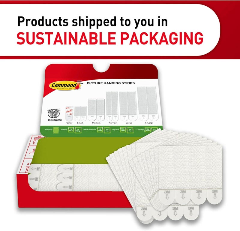Command Picture Hanging Strips, 16 Pairs: 8-Medium, 8-Large Pairs, Easy to Open Packaging - Image 3