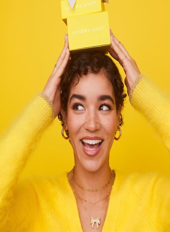 كيندرا سكوت قلادة قصيرة من كيندرا سكوت كريستا بو، مصنوعة من مزيج أبيض، مطلية بالذهب عيار 14 قيراط، مجوهرات عصرية للنساء - Image 3