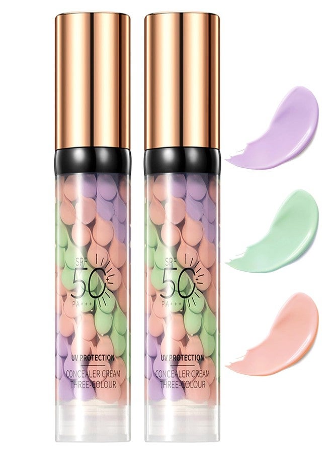 Jutqut 2PCS Primer for Face Before Makeup, SPF 50 Sunscreen Isolation Cream, One-Step Tone Adjusting Face Primer with Oil Control Moisturizing Brightening Skin Tone, Lightweight Color Correcting Serum - Image 1