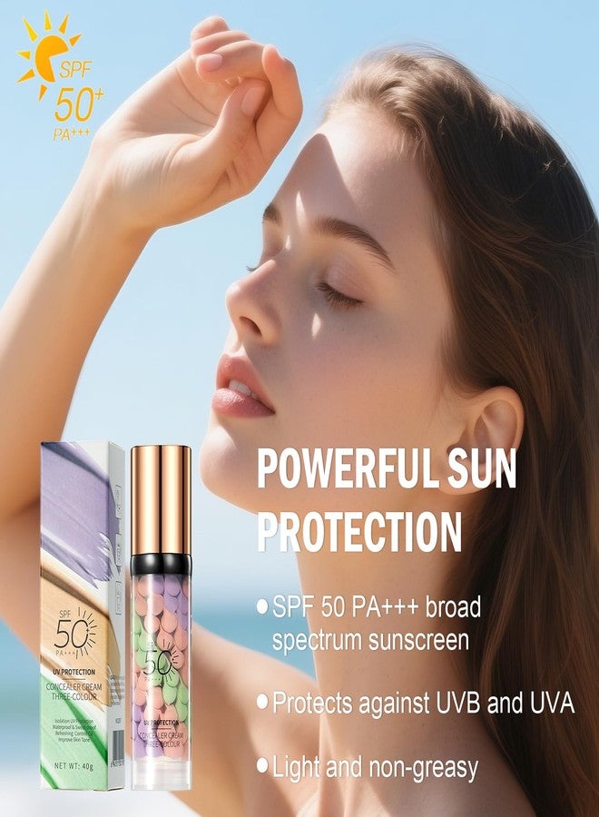 Jutqut 2PCS Primer for Face Before Makeup, SPF 50 Sunscreen Isolation Cream, One-Step Tone Adjusting Face Primer with Oil Control Moisturizing Brightening Skin Tone, Lightweight Color Correcting Serum - Image 4
