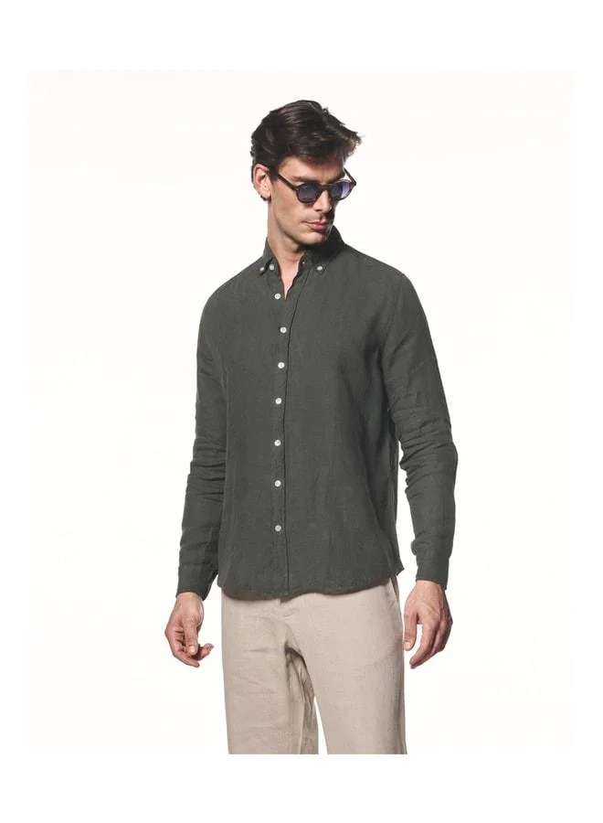 Liwali 100% Linen Button-Down Collar Shirt.