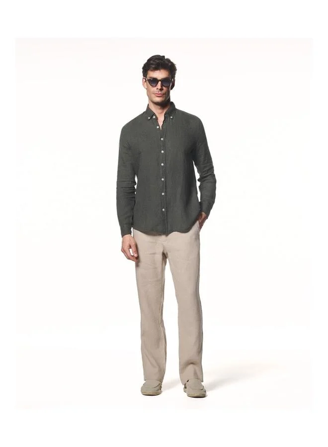 Liwali  100% Linen Button-Down Collar Shirt. for Men | Best Price UAE