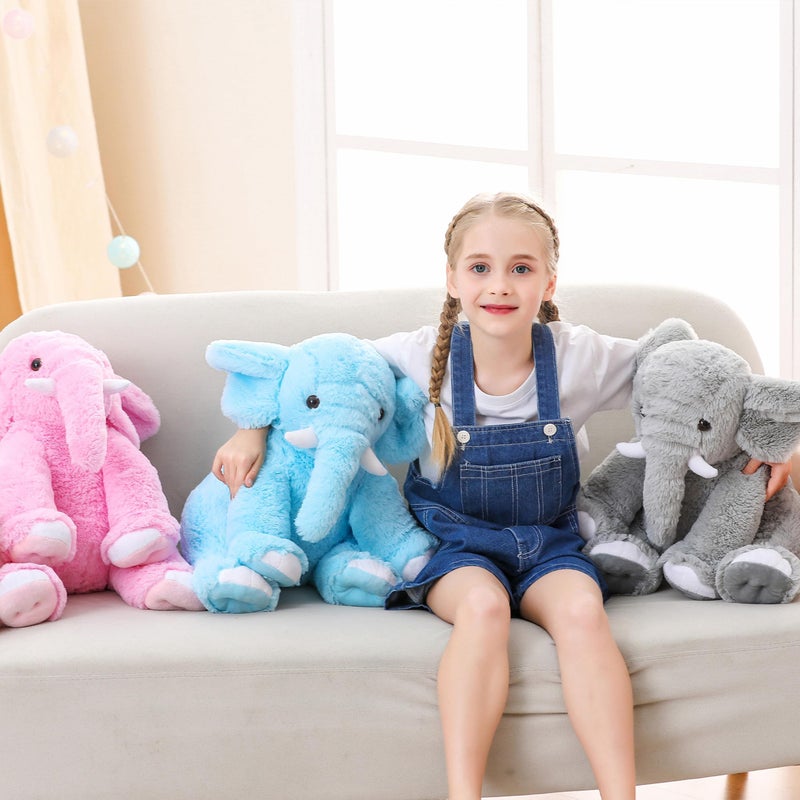 JellyMallow Elephant Weighted Stuffed Animals 5 lbs 16 inches Gray, Large Weighted Elephant Plushie Cuddly Pillow Gift for Kids & Adults - Image 5