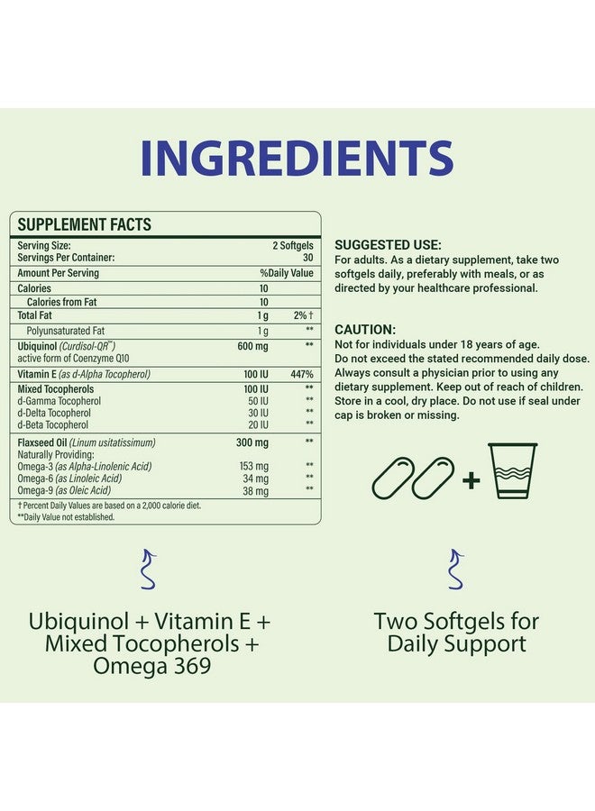 Mistaccy CoQ10 600mg Softgels | High Absorption CoQ10 Ubiquinol Supplement | Reduced Form Enhanced with Vitamin E & Omega 3 6 9 | Antioxidant Powerhouse Good for Health| 60 Softg - Image 2
