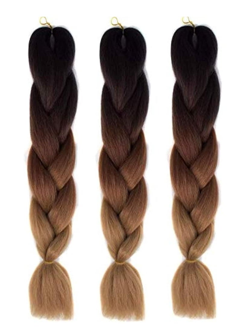 أوريتي وصلات شعر ضفائر أفريقية نسائية من أوريتي - 60 سم، مجموعة من 3 قطع - Image 4