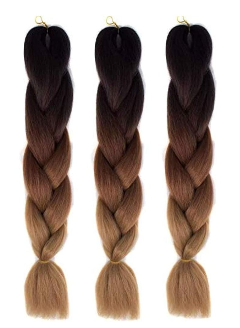 أوريتي وصلات شعر ضفائر أفريقية نسائية من أوريتي - 60 سم، مجموعة من 3 قطع - Image 5