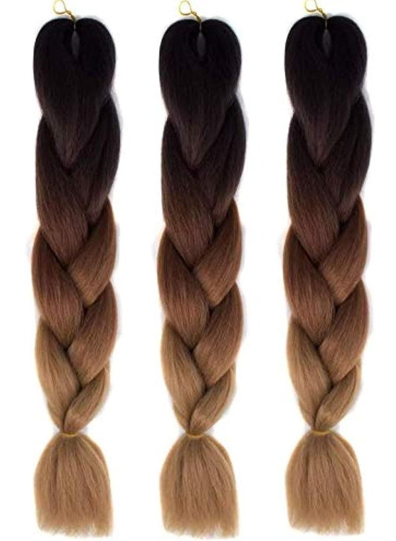 أوريتي وصلات شعر ضفائر أفريقية نسائية من أوريتي - 60 سم، مجموعة من 3 قطع - Image 1