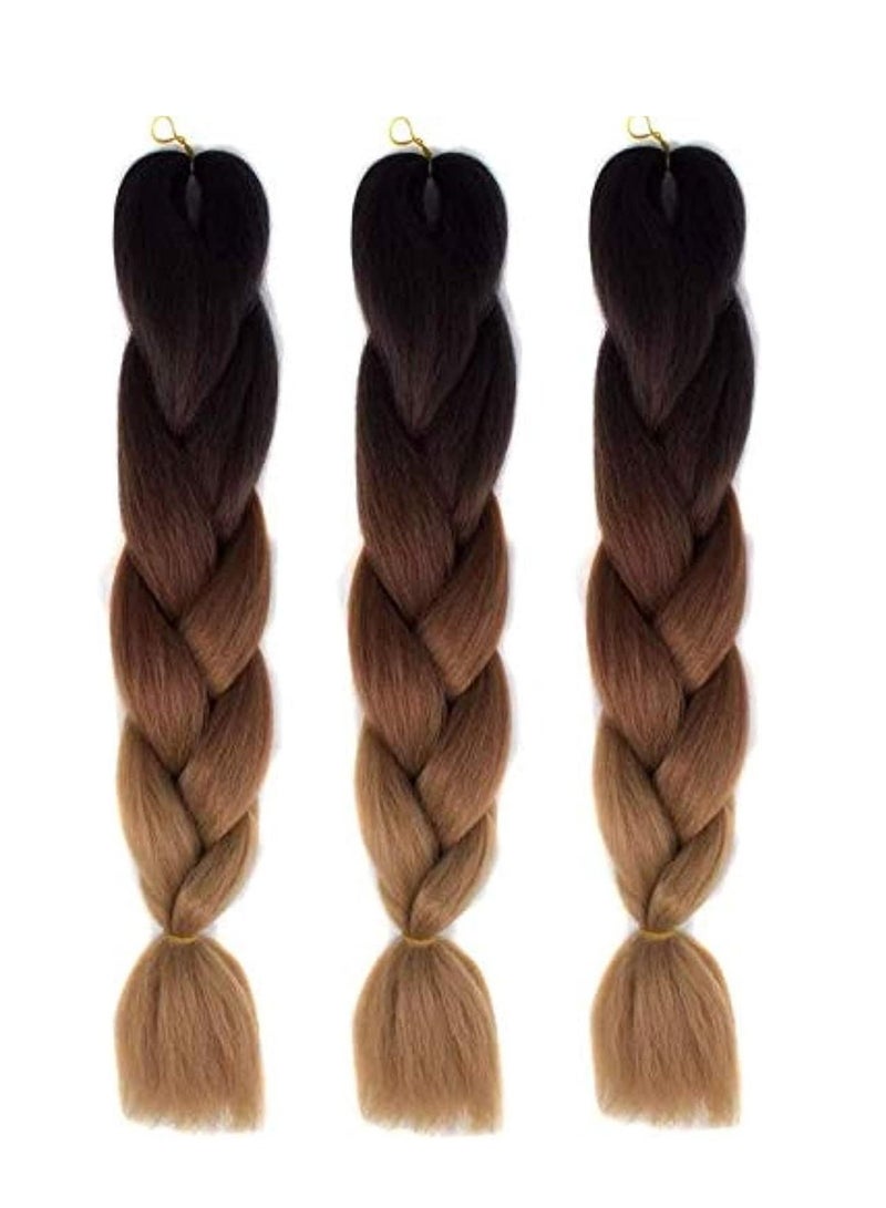 أوريتي وصلات شعر ضفائر أفريقية نسائية من أوريتي - 60 سم، مجموعة من 3 قطع - Image 3