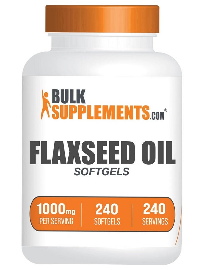بالك سابلمنتس كبسولات زيت بذور الكتان من BulkSupplements.com - مكمل بذور الكتان، كبسولات زيت بذور الكتان 1000 مجم - مكمل عشبي، خالٍ من الجلوتين، كبسولة واحدة لكل وجبة، 240 كبسولة (عبوة واحدة)  - Image 1