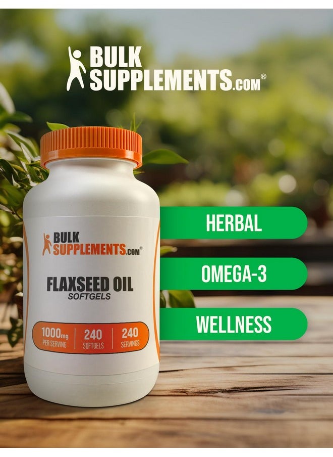 بالك سابلمنتس كبسولات زيت بذور الكتان من BulkSupplements.com - مكمل بذور الكتان، كبسولات زيت بذور الكتان 1000 مجم - مكمل عشبي، خالٍ من الجلوتين، كبسولة واحدة لكل وجبة، 240 كبسولة (عبوة واحدة)  - Image 5
