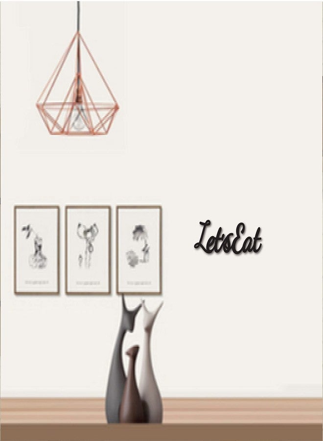 لوحة جدارية خشبية من CREATCABIN، مكتوب عليها "هيا نأكل"، باللون الأسود، بتصميم كتابة يدوية، مقطوعة بالليزر، حروف غير مكتملة، قطعة فنية جدارية يمكنك تركيبها بنفسك، مناسبة للمطبخ، المنزل، غرفة الطعام، المقهى، المطعم، مقاس 11.8 × 4.72 بوصة - Image 5