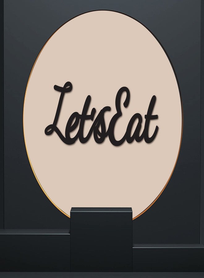 لوحة جدارية خشبية من CREATCABIN، مكتوب عليها "هيا نأكل"، باللون الأسود، بتصميم كتابة يدوية، مقطوعة بالليزر، حروف غير مكتملة، قطعة فنية جدارية يمكنك تركيبها بنفسك، مناسبة للمطبخ، المنزل، غرفة الطعام، المقهى، المطعم، مقاس 11.8 × 4.72 بوصة - Image 4