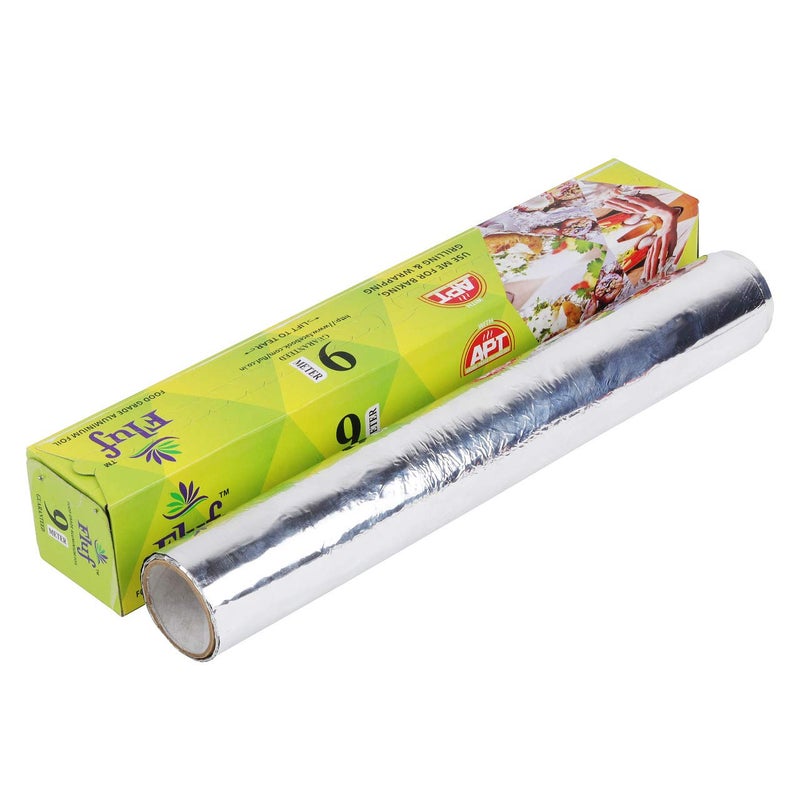Fluf Aluminium Foil Silver KitchenRoll Paper Food wrap Disposableholder for Wrapping PackingFreezing Food Grade Quality Wrapping Freezing Baking Tiffin Lunch Box Home Hotel Restaurants Office 9M Pack of 3 - Image 3