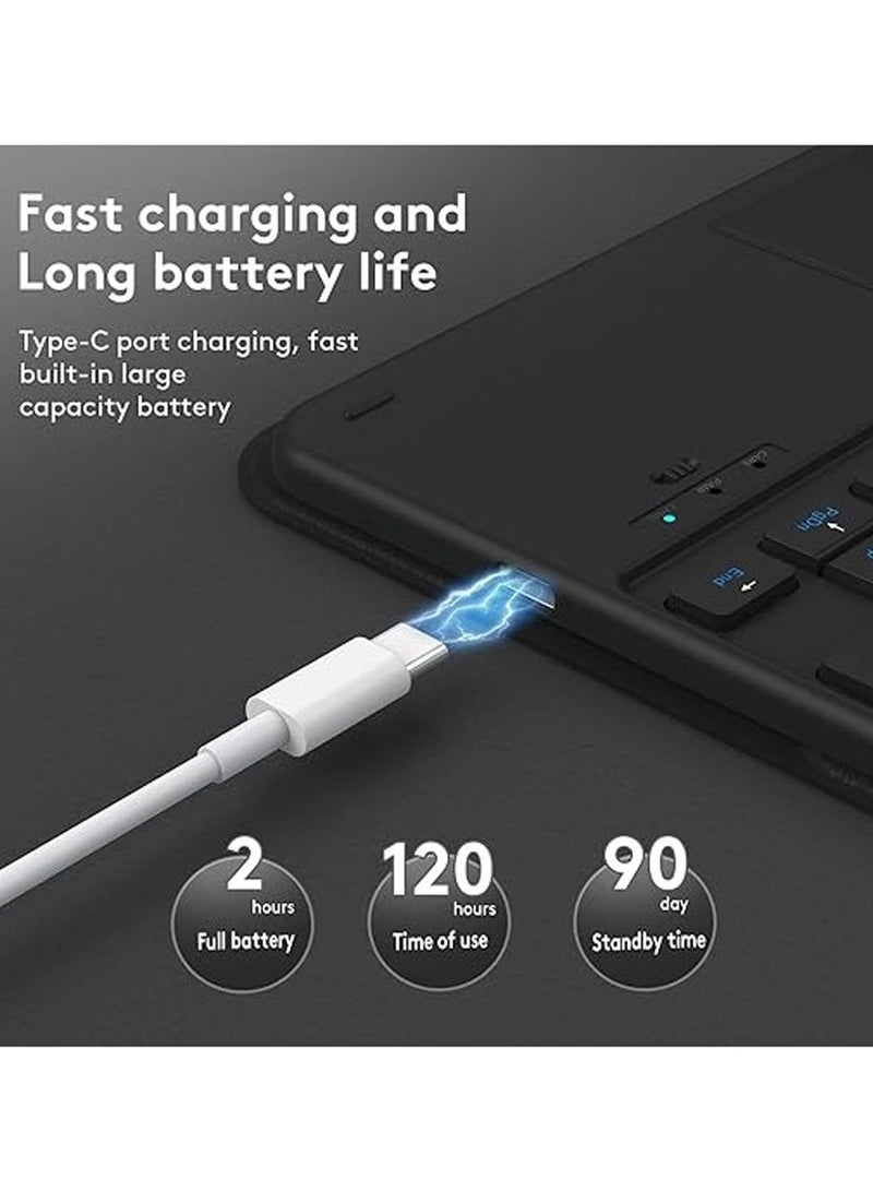 general English & Arabic Language Keyboard Case for Honor Pad X8a 11 Inch (2024),Seven-Color Backlit Bluetooth Split Removable Keyboard & Leather Tablet Protective Cover - Image 3