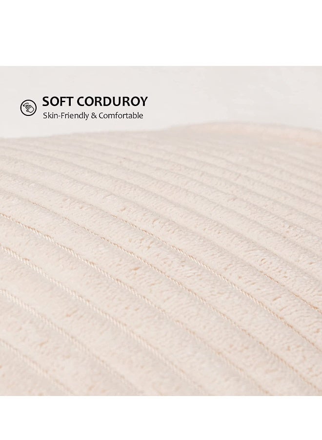 أغطية الوسائد الكريمية 18 × 18 (45 × 45 سم) مجموعة من 4 أغطية وسائد من القماش المضلع، تصميم ريفي حديث لمنزل المزرعة، غلاف مربع لكوشن للكنبة أو السرير أو غرفة المعيشة بدون وسادة داخلية. - Image 5
