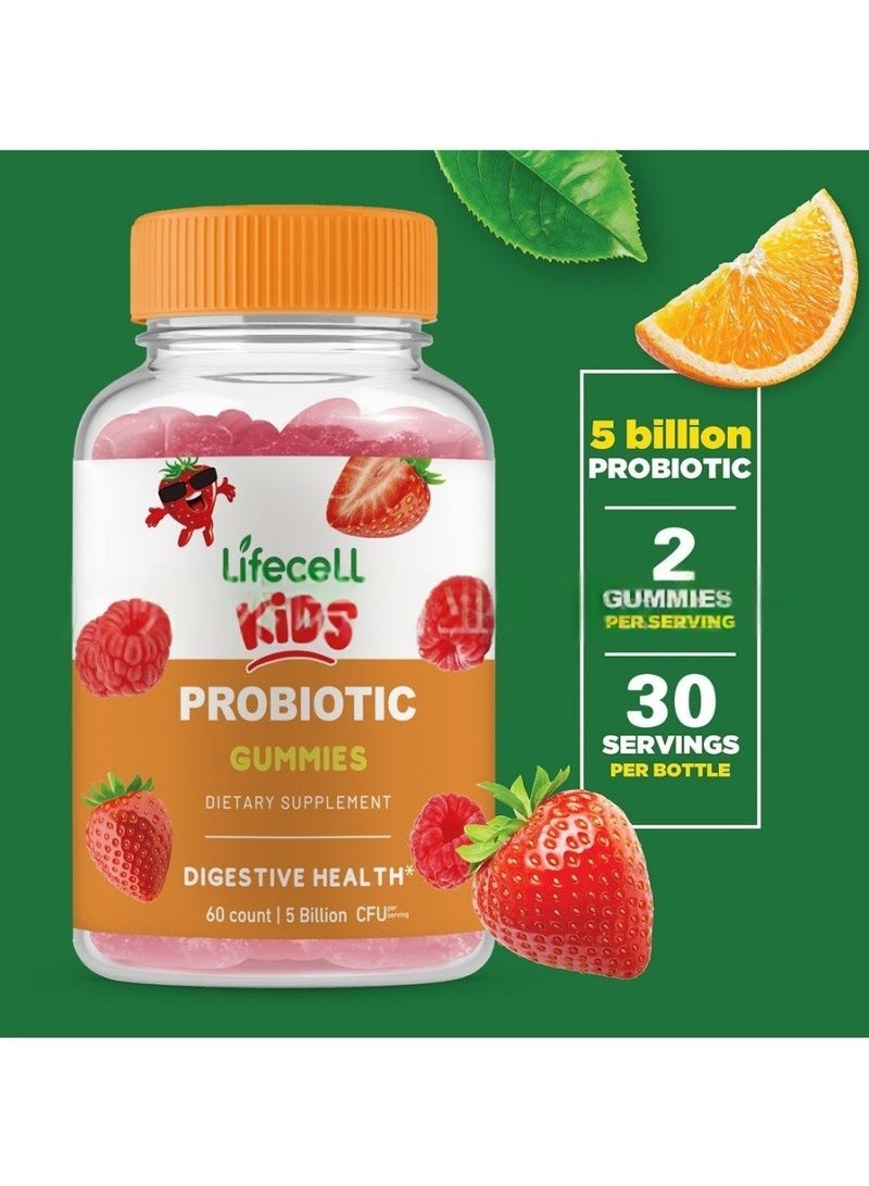 Lifecell Kids Probiotic Gummies 5 Billion CFUs Berry Flavor 60 Count - Image 4