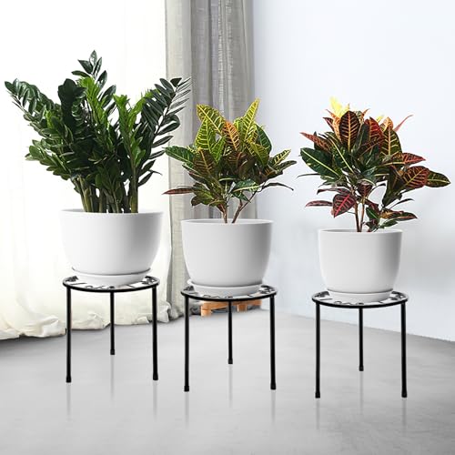 GARDIFE 12/10/9 inch Plant pots, Plastic Large planters for Indoor Plants, Flower pots, White - Image 3