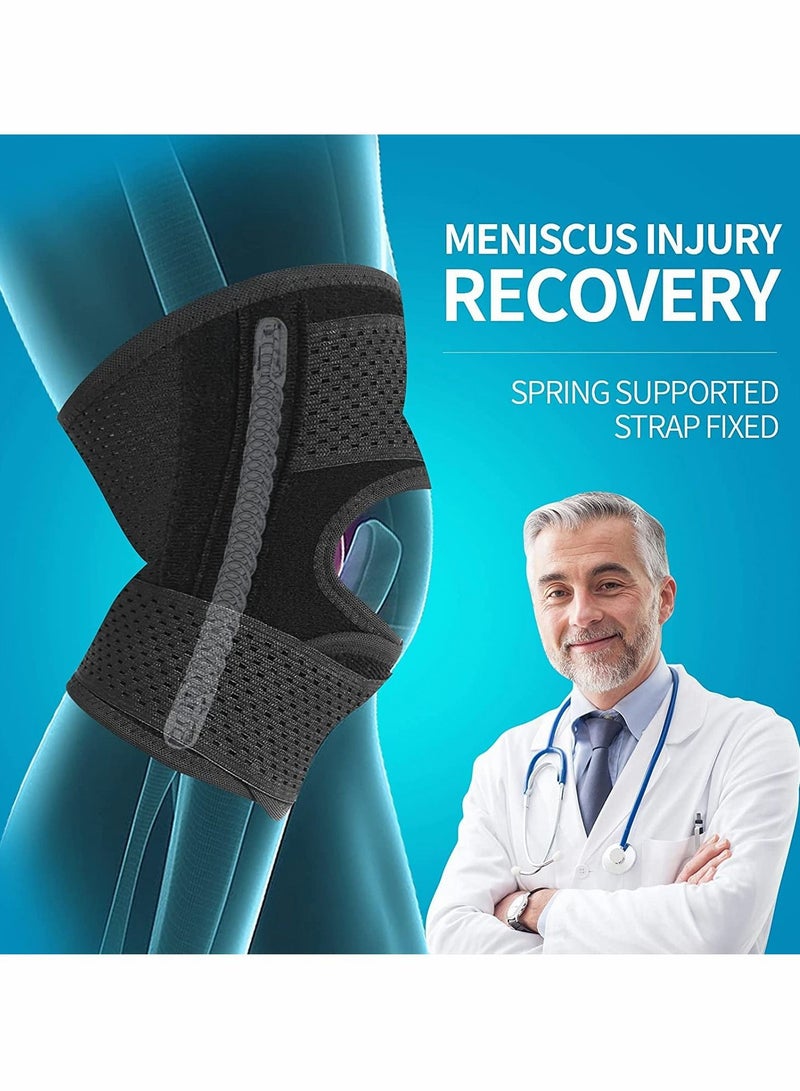 سيوسي دعامة الركبة مع مثبتات جانبية تخفف آلام الركبة ACL MCL والتهاب المفاصل وتسكين آلام المفاصل ودعم الركبة القابل للتنفس القابل للتعديل ومناسب للرجال والنساء المصابين بإصابات رياضية (يسار - يسار) - Image 4