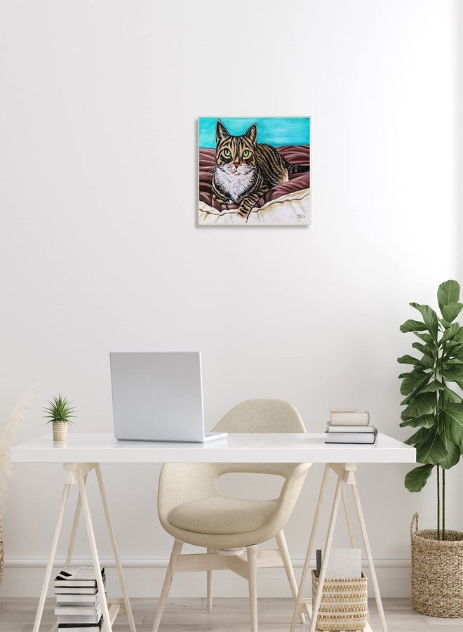 Stupell Industries Adorable Tabby Cat Green Eyes Cuddling Blanket Painting, Design by Carolee Vitaletti - Image 2