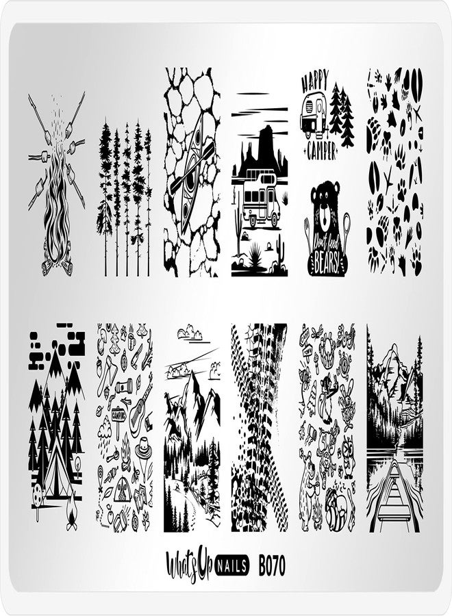 Whats Up Nails - B070 Campfire Stories Stamping Plate for Nail Art Design - Image 1